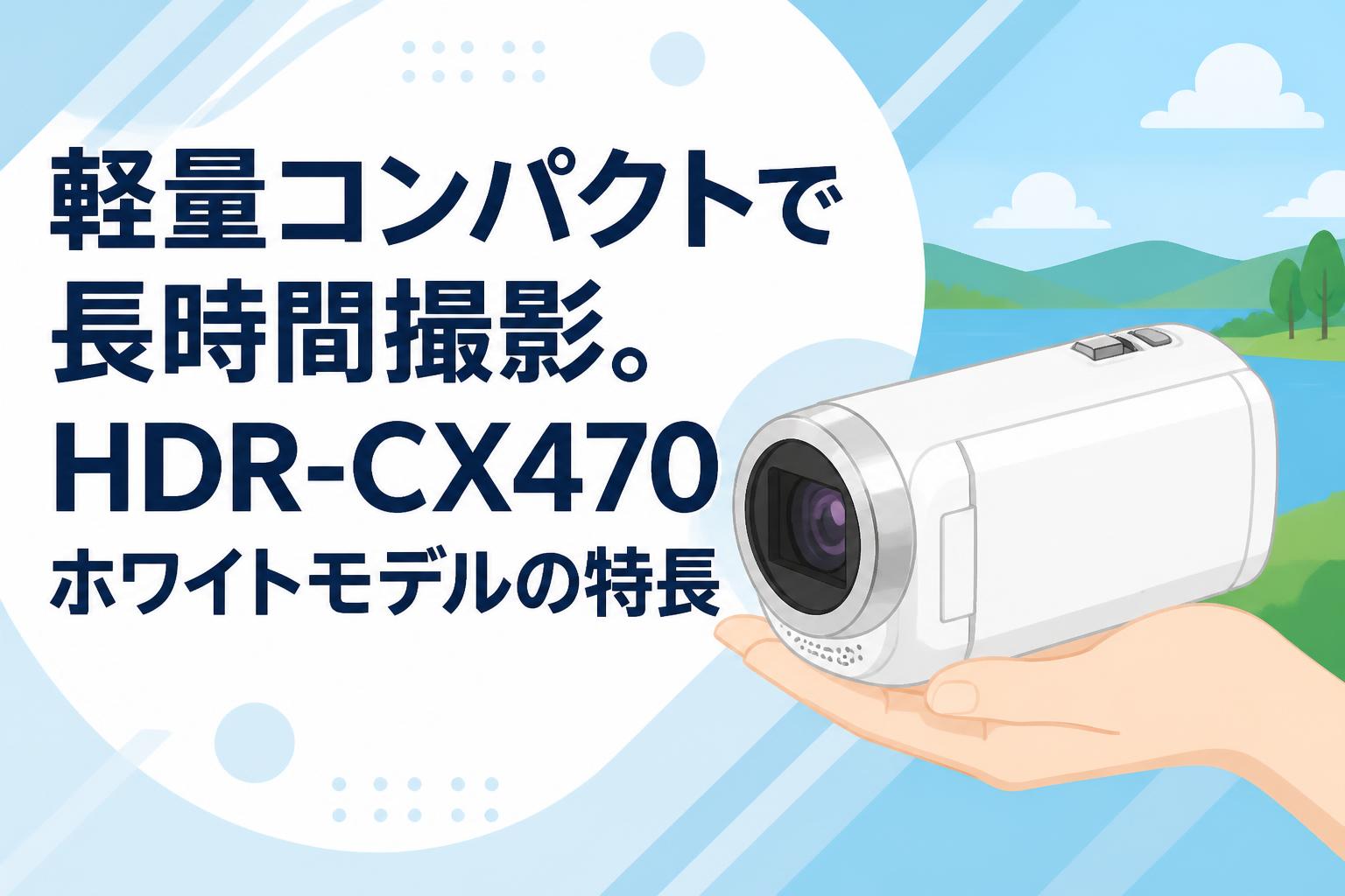 軽量コンパクトで長時間撮影。HDR-CX470ホワイトモデルの特長