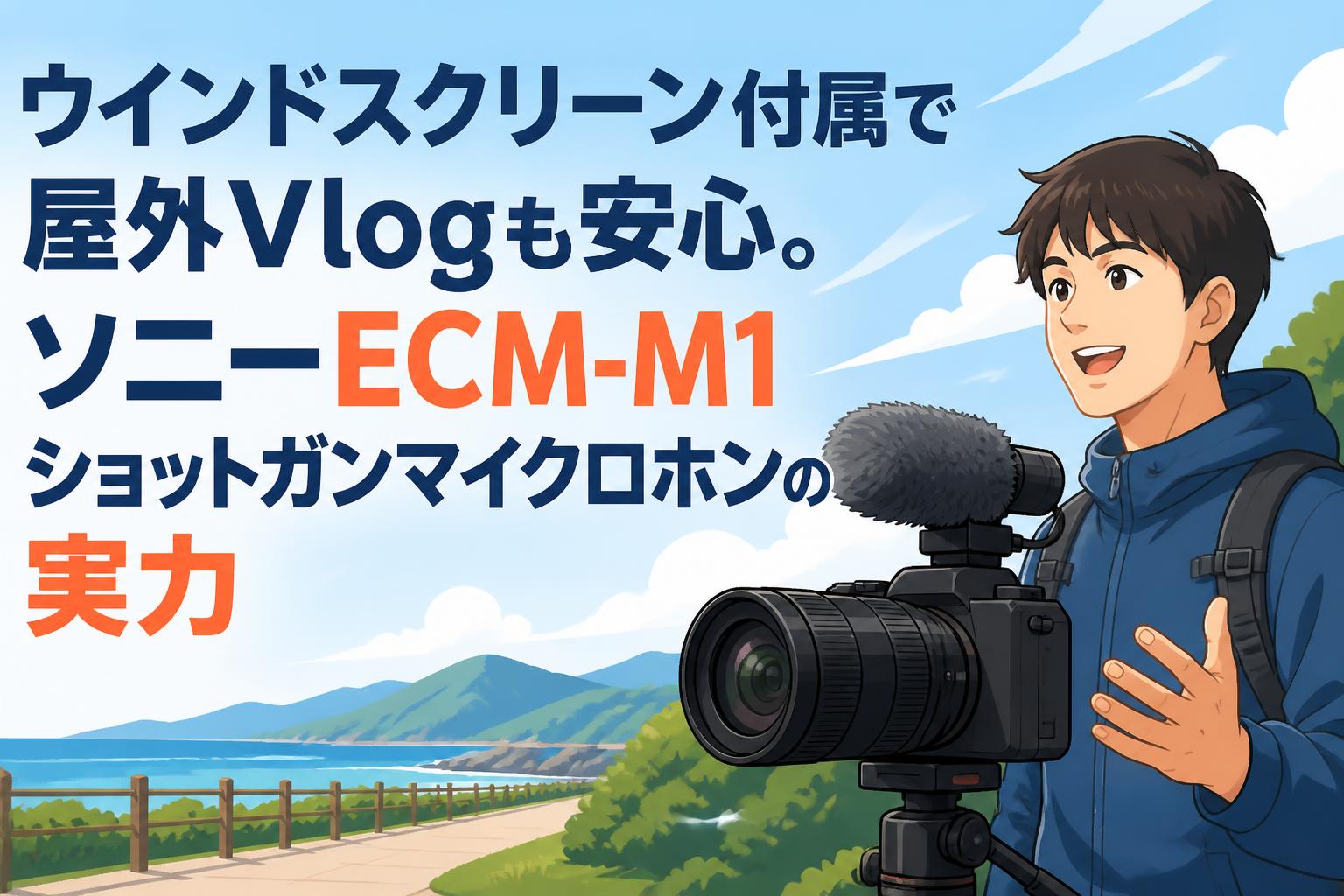 ウインドスクリーン付属で屋外Vlogも安心。ソニーECM-M1ショットガンマイクロホンの実力
