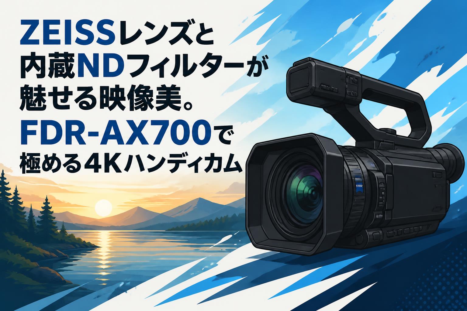 ZEISSレンズと内蔵NDフィルターが魅せる映像美。FDR-AX700で極める4Kハンディカム