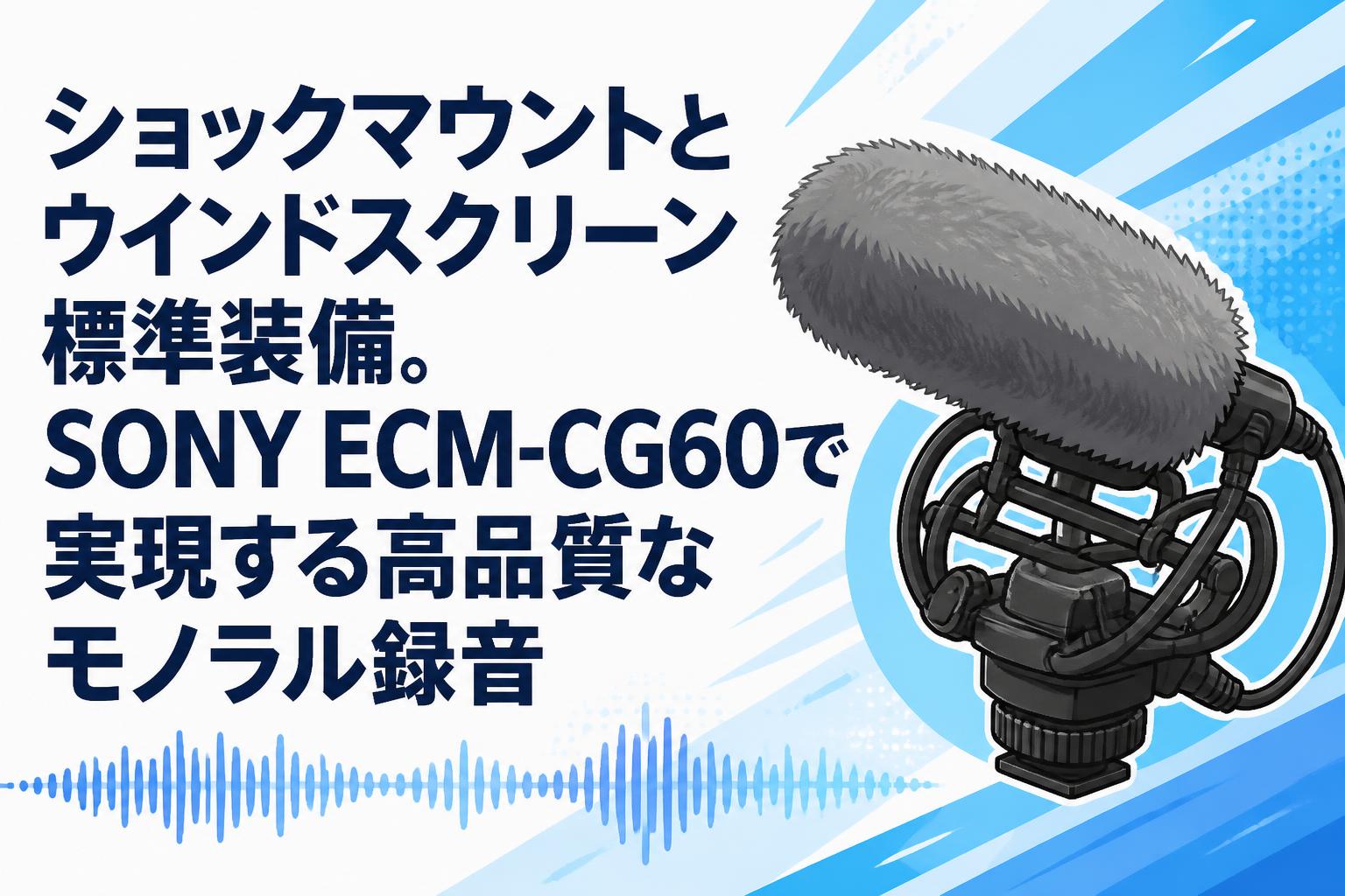 ショックマウントとウインドスクリーン標準装備。SONY ECM-CG60で実現する高品質なモノラル録音