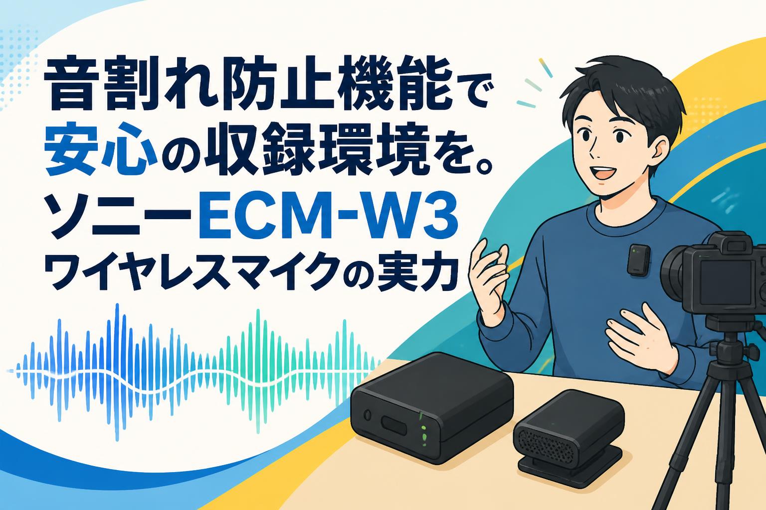 音割れ防止機能で安心の収録環境を。ソニーECM-W3ワイヤレスマイクの実力