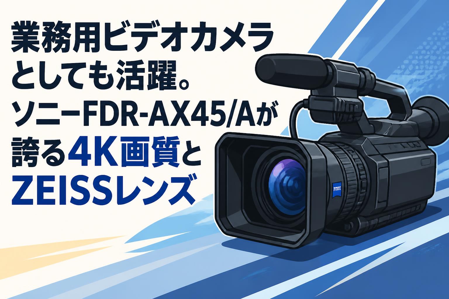 業務用ビデオカメラとしても活躍。ソニーFDR-AX45/Aが誇る4K画質とZEISSレンズ