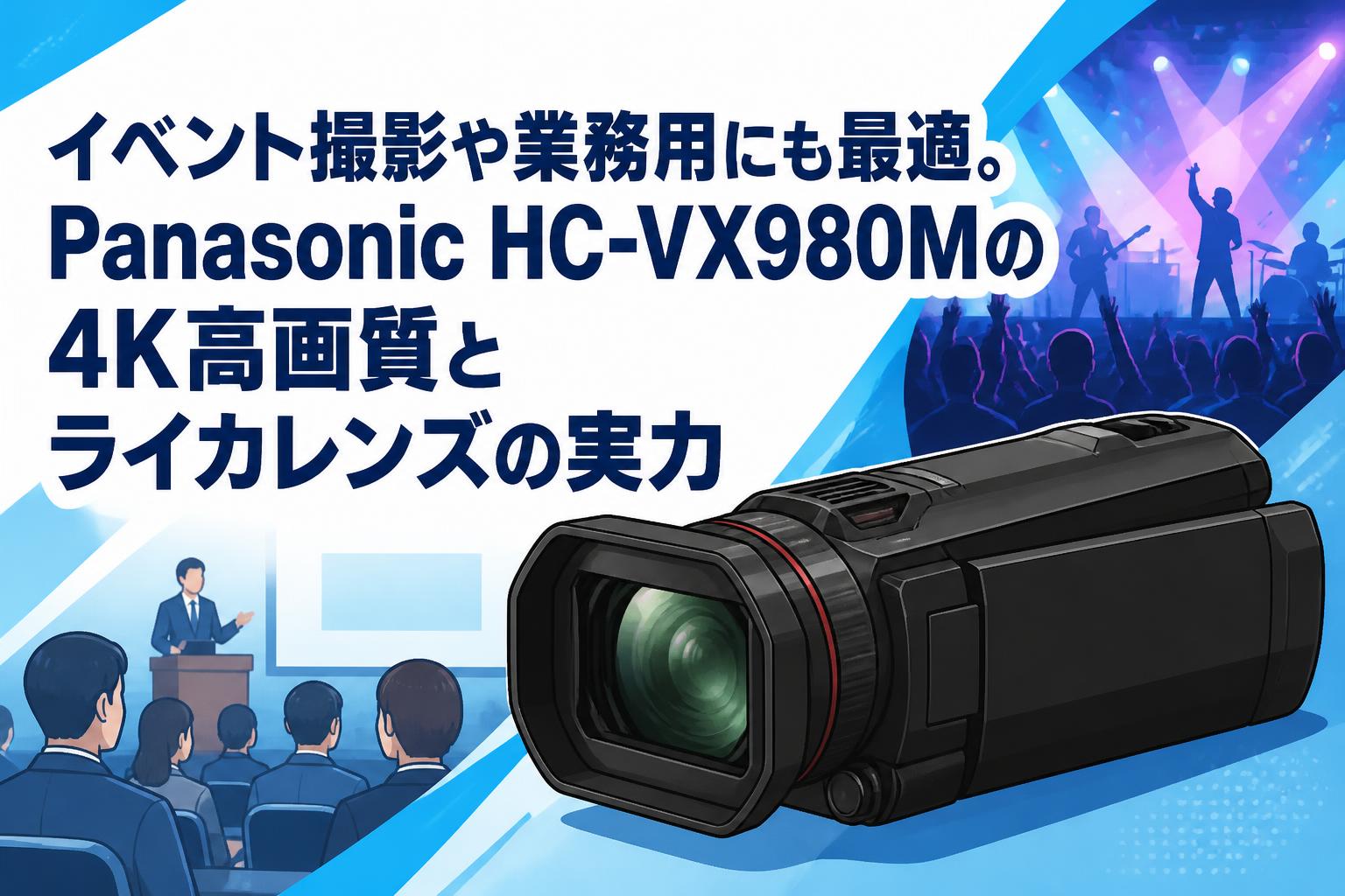 イベント撮影や業務用にも最適。Panasonic HC-VX980Mの4K高画質とライカレンズの実力