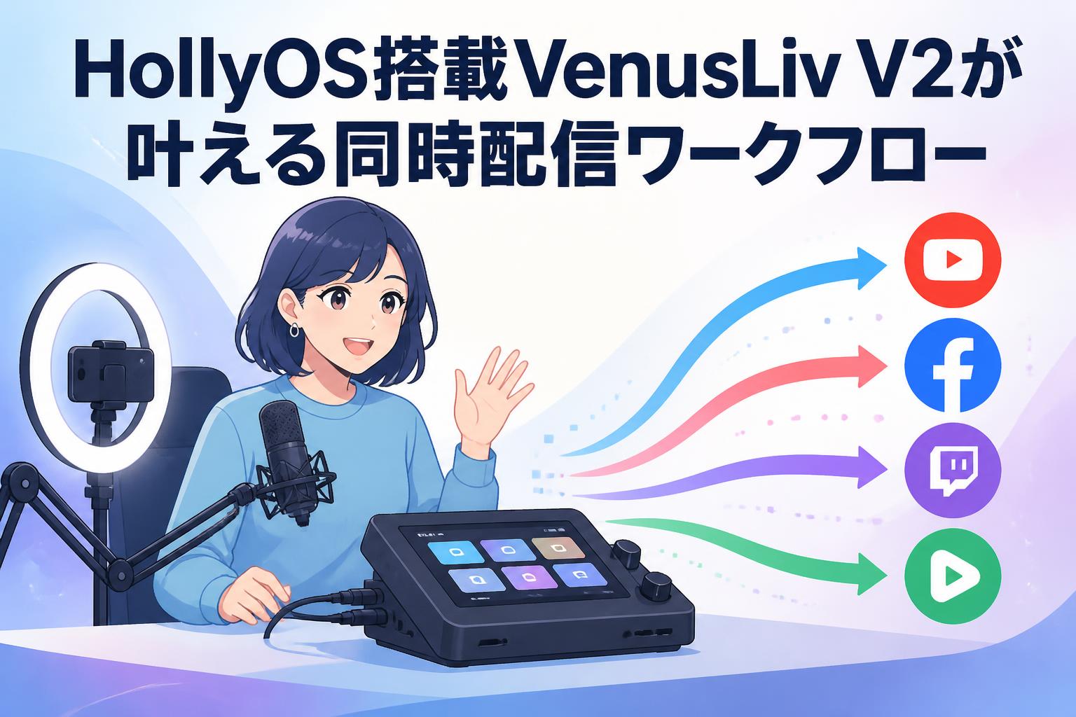 HollyOS搭載VenusLiv V2が叶える同時配信ワークフロー