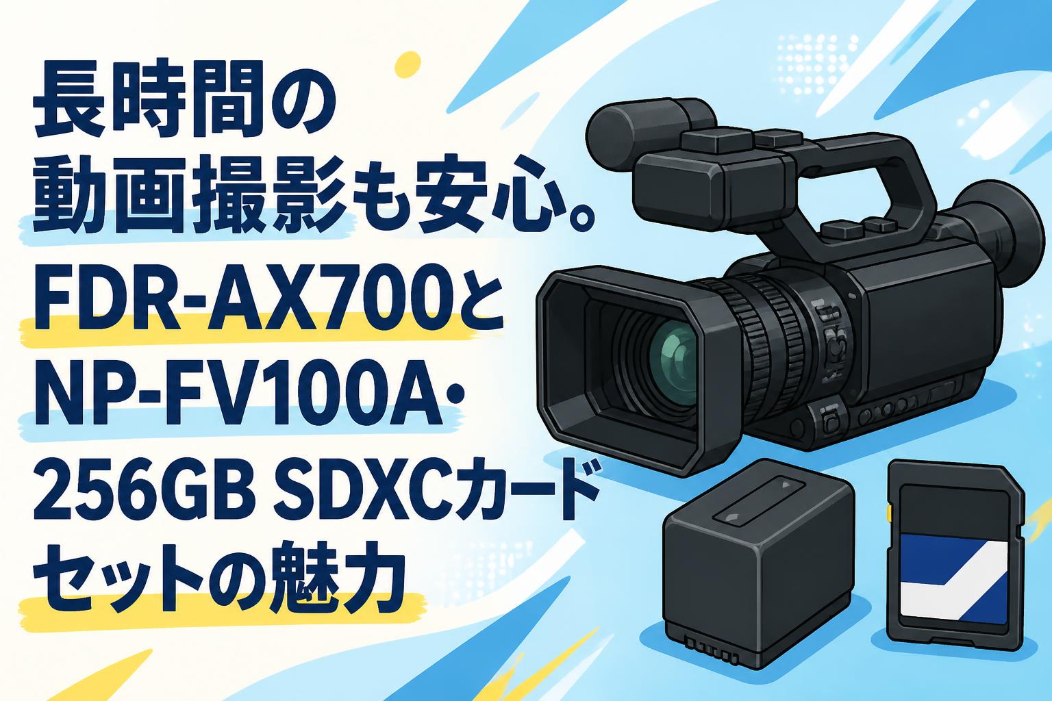 長時間の動画撮影も安心。FDR-AX700とNP-FV100A・256GB SDXCカードセットの魅力