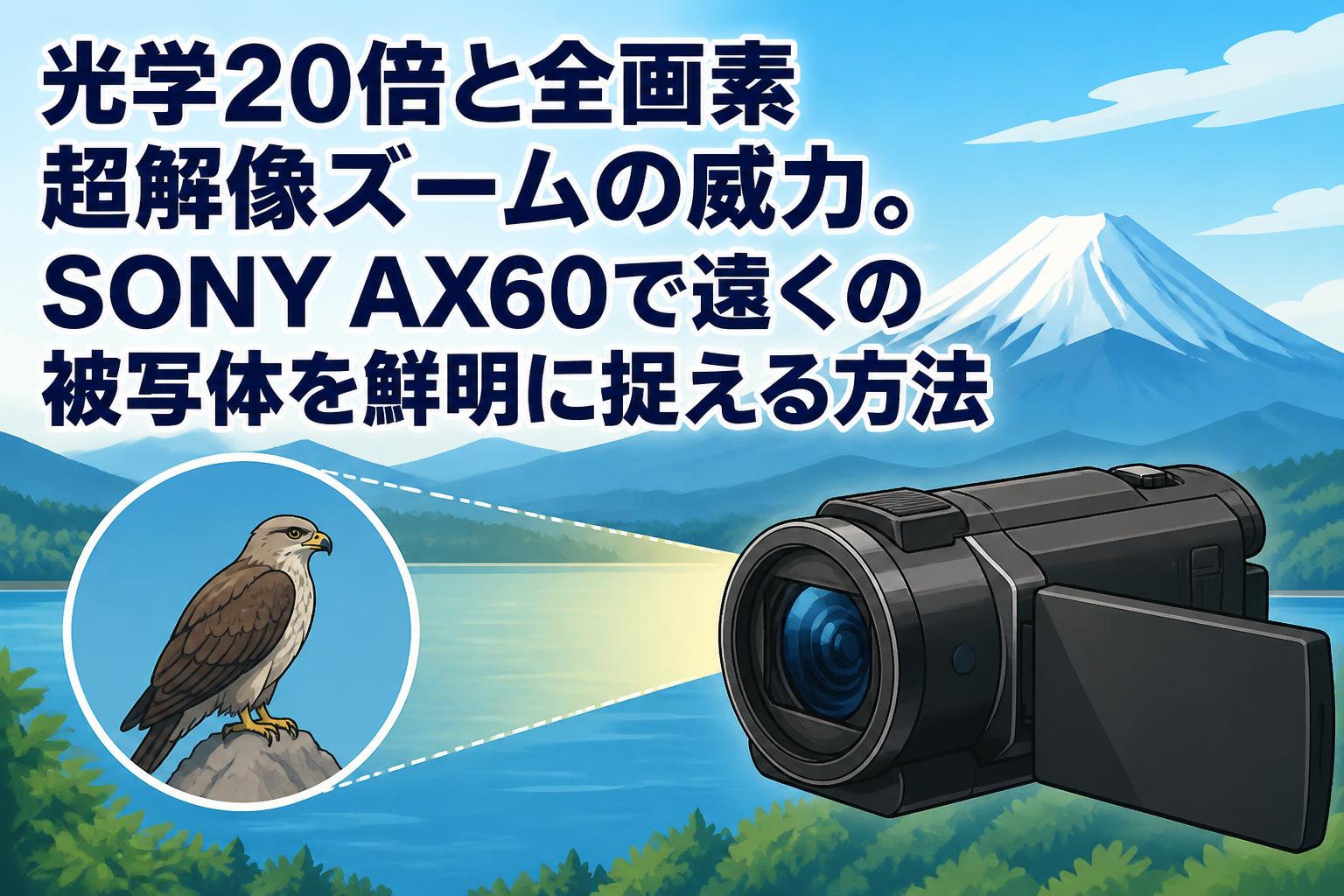 光学20倍と全画素超解像ズームの威力。SONY AX60で遠くの被写体を鮮明に捉える方法