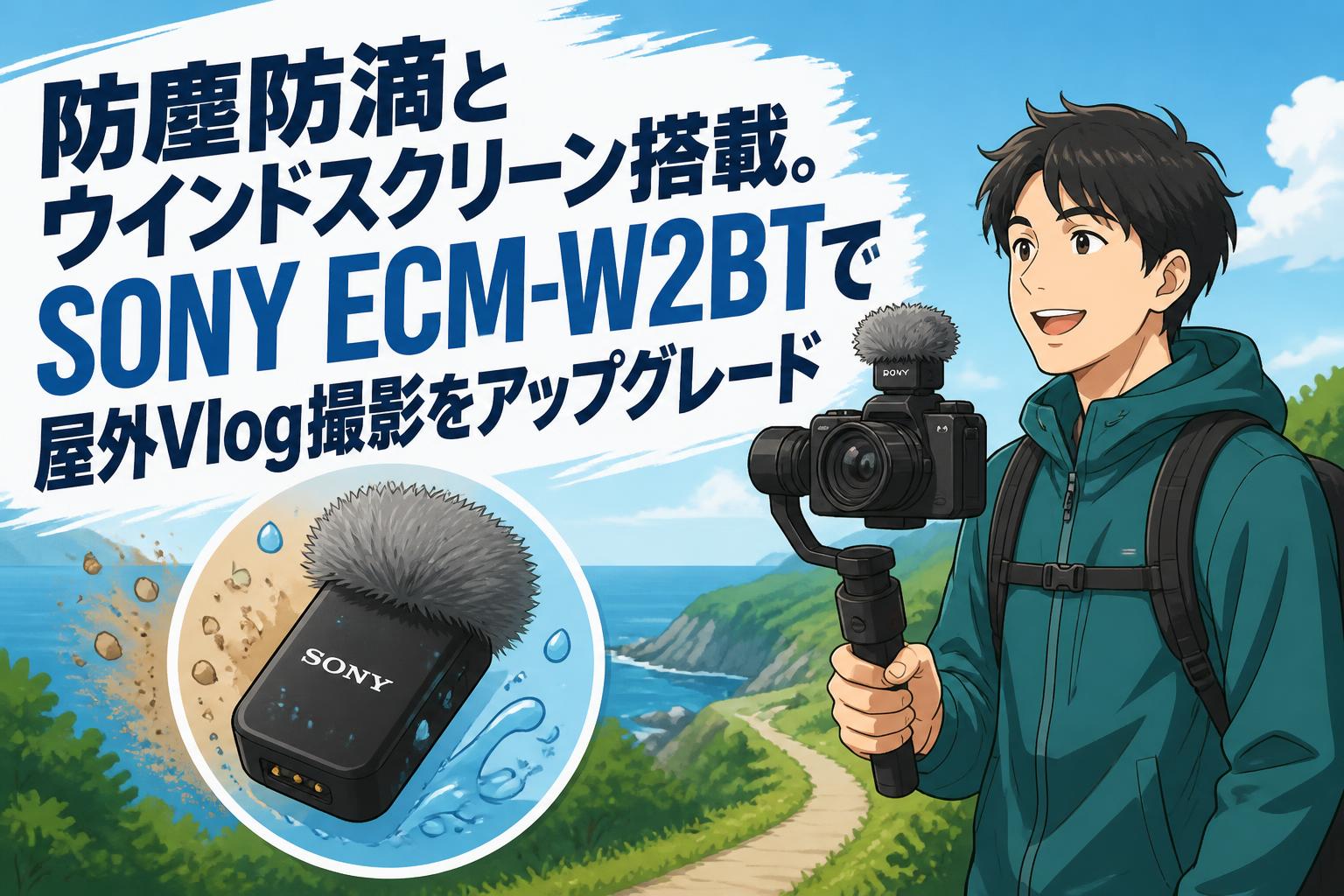 防塵防滴とウインドスクリーン搭載。SONY ECM-W2BTで屋外Vlog撮影をアップグレード