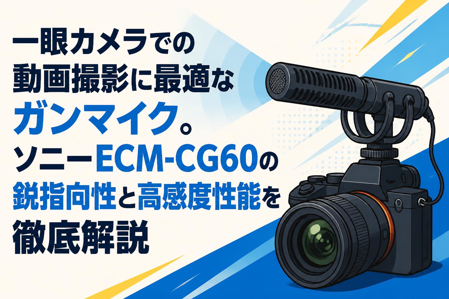 一眼カメラでの動画撮影に最適なガンマイク。ソニーECM-CG60の鋭指向性と高感度性能を徹底解説