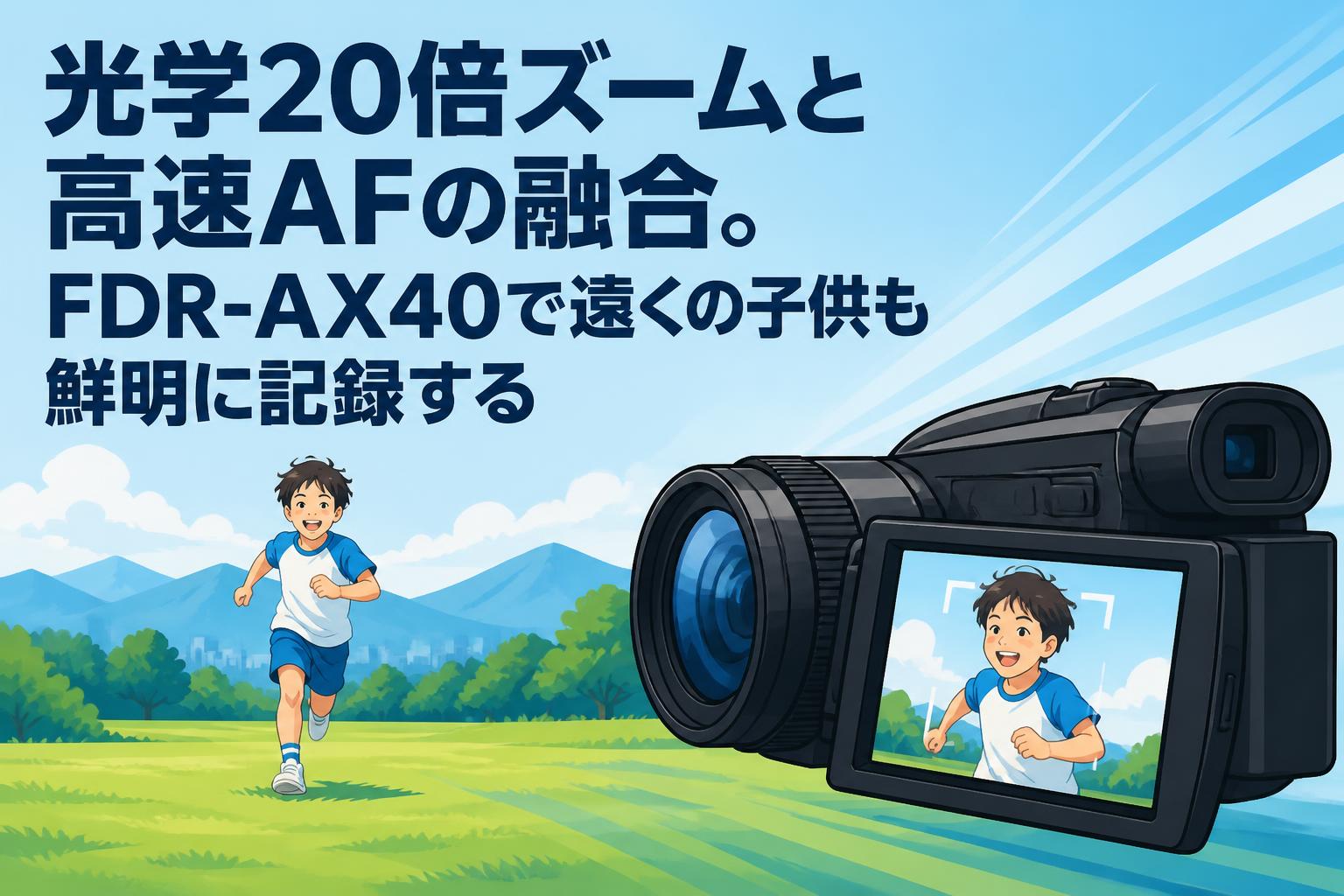 光学20倍ズームと高速AFの融合。FDR-AX40で遠くの子供も鮮明に記録する
