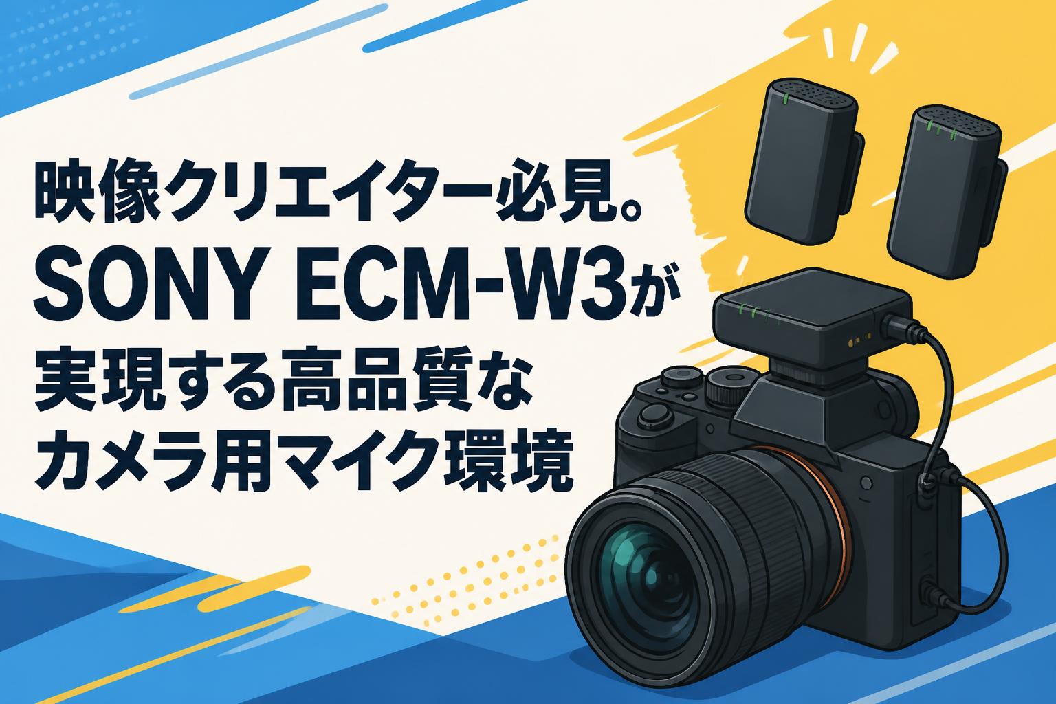 映像クリエイター必見。SONY ECM-W3が実現する高品質なカメラ用マイク環境