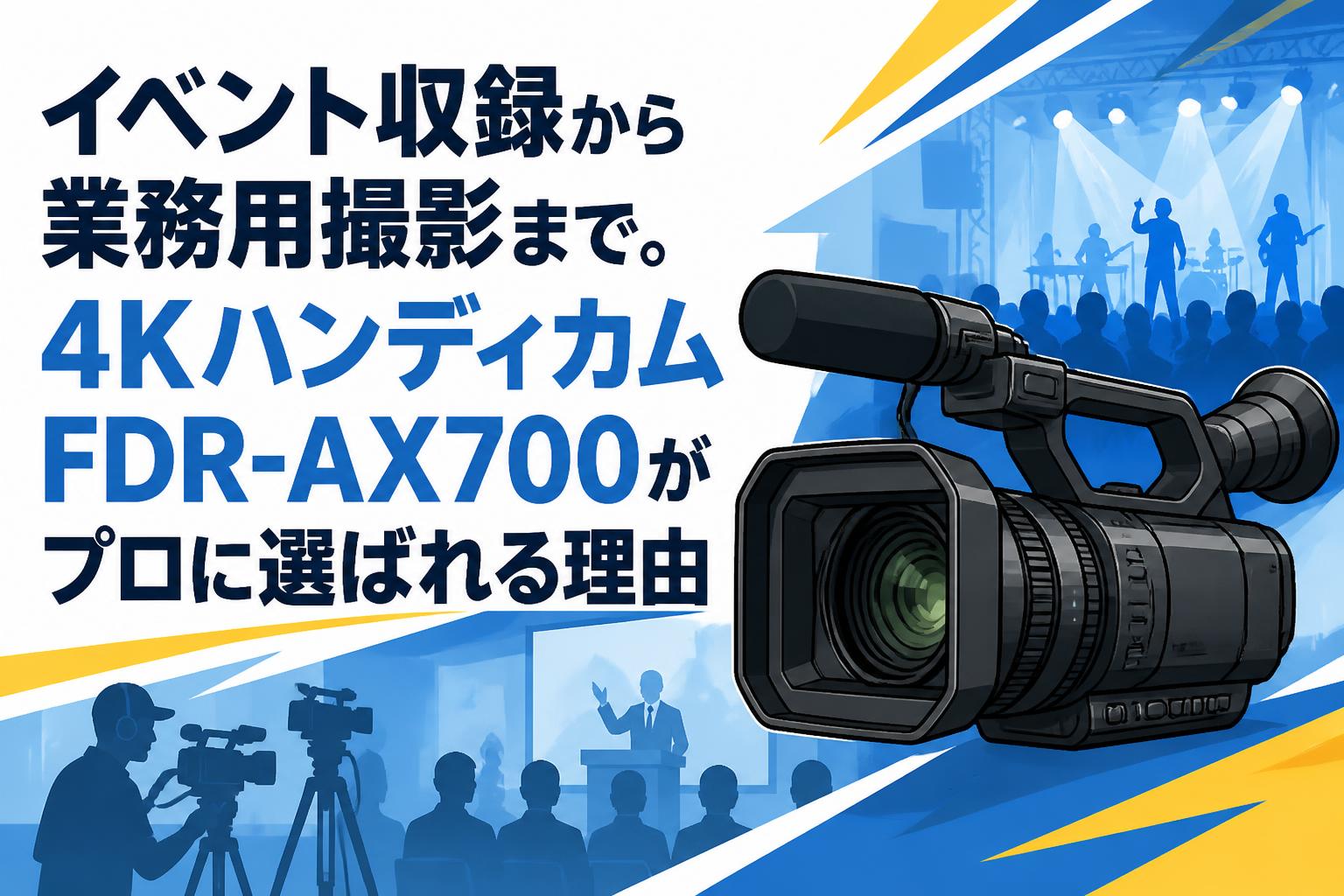 イベント収録から業務用撮影まで。4KハンディカムFDR-AX700がプロに選ばれる理由