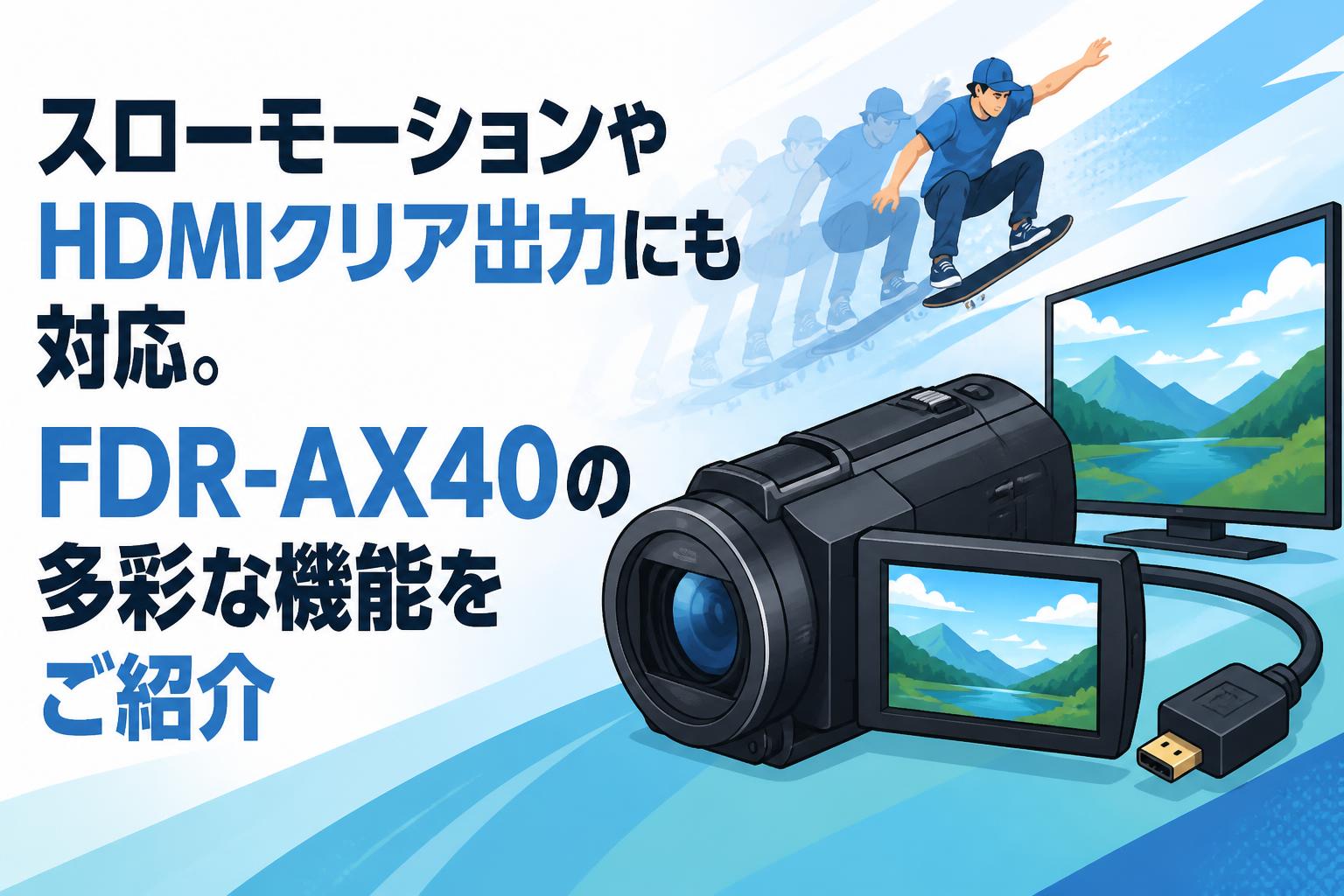 スローモーションやHDMIクリア出力にも対応。FDR-AX40の多彩な機能をご紹介