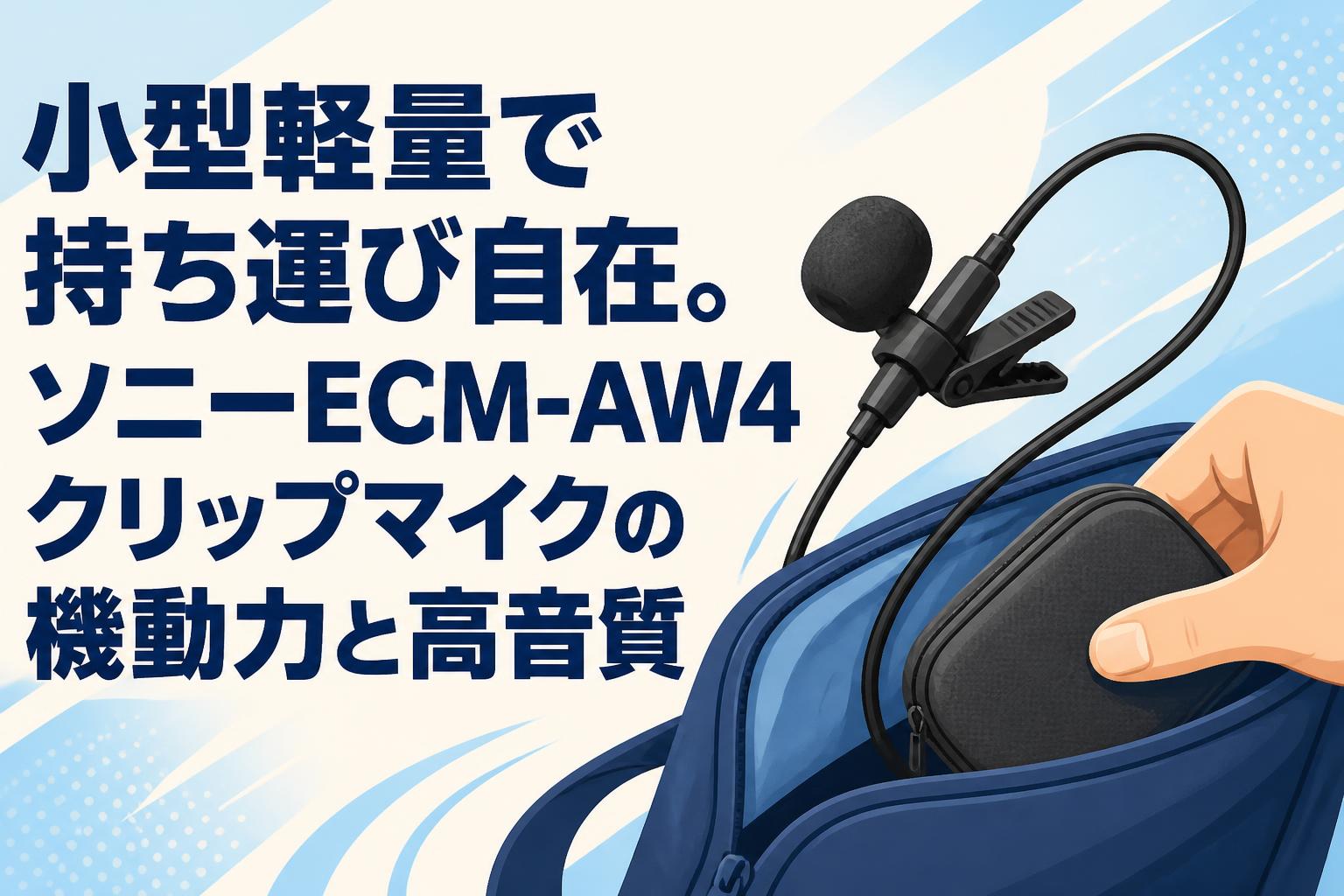 小型軽量で持ち運び自在。ソニーECM-AW4クリップマイクの機動力と高音質