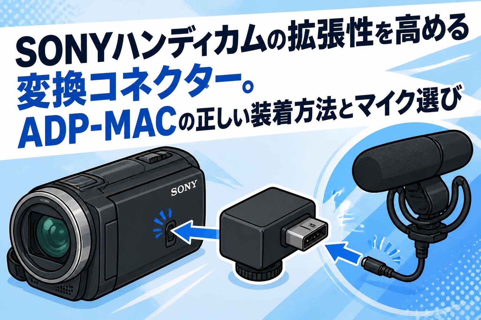 SONYハンディカムの拡張性を高める変換コネクター。ADP-MACの正しい装着方法とマイク選び