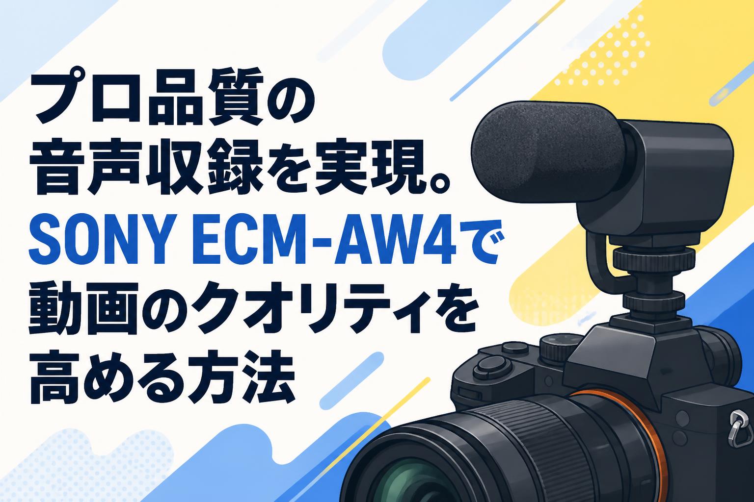 プロ品質の音声収録を実現。SONY ECM-AW4で動画のクオリティを高める方法