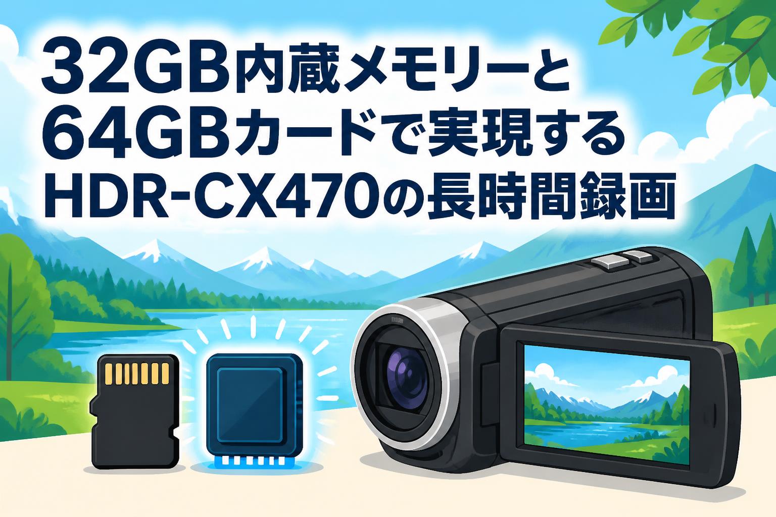 32GB内蔵メモリーと64GBカードで実現するHDR-CX470の長時間録画