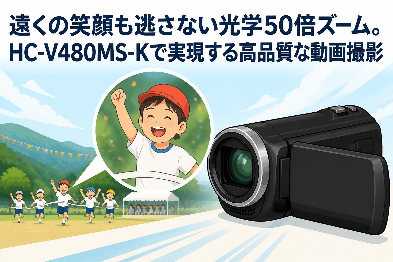 遠くの笑顔も逃さない光学50倍ズーム。HC-V480MS-Kで実現する高品質な動画撮影