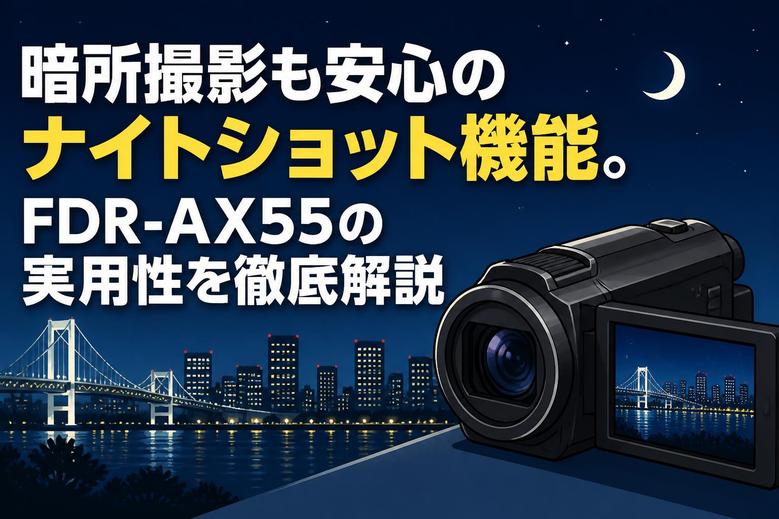 暗所撮影も安心のナイトショット機能。FDR-AX55の実用性を徹底解説