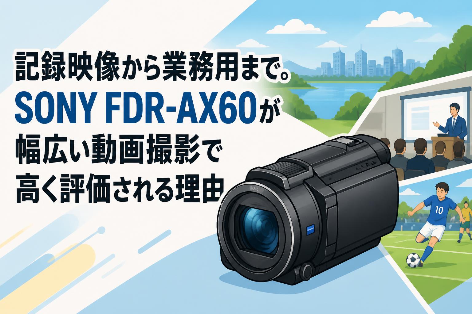 記録映像から業務用まで。SONY FDR-AX60が幅広い動画撮影で高く評価される理由