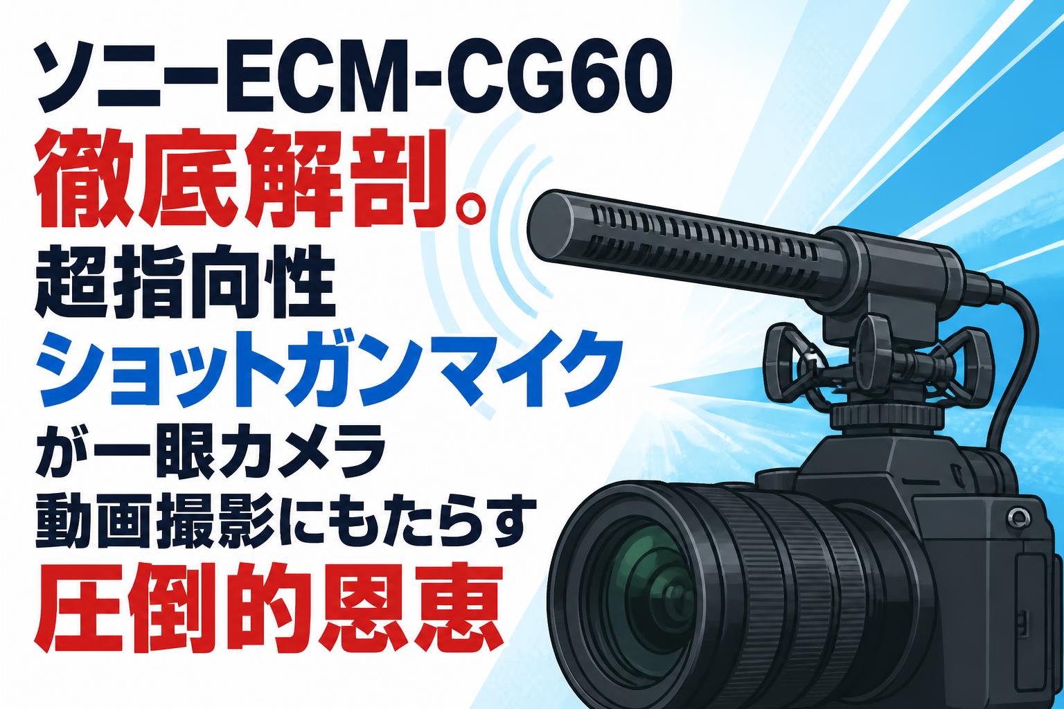 ソニーECM-CG60徹底解剖。超指向性ショットガンマイクが一眼カメラ動画撮影にもたらす圧倒的恩恵