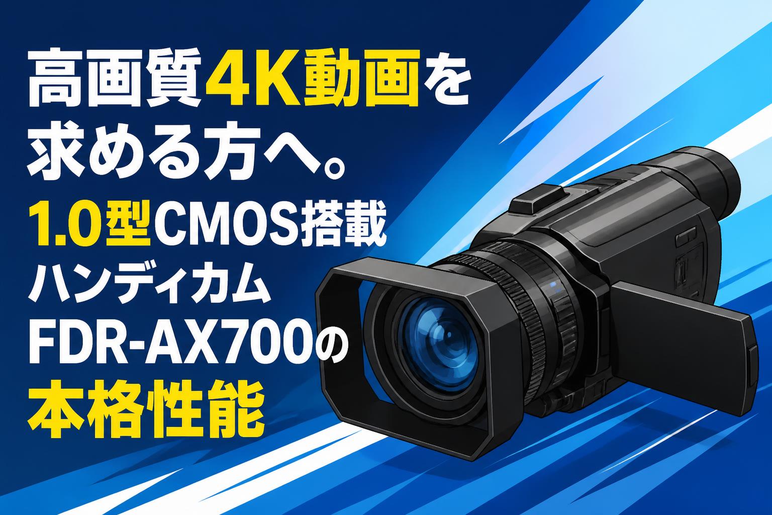 高画質4K動画を求める方へ。1.0型CMOS搭載ハンディカムFDR-AX700の本格性能