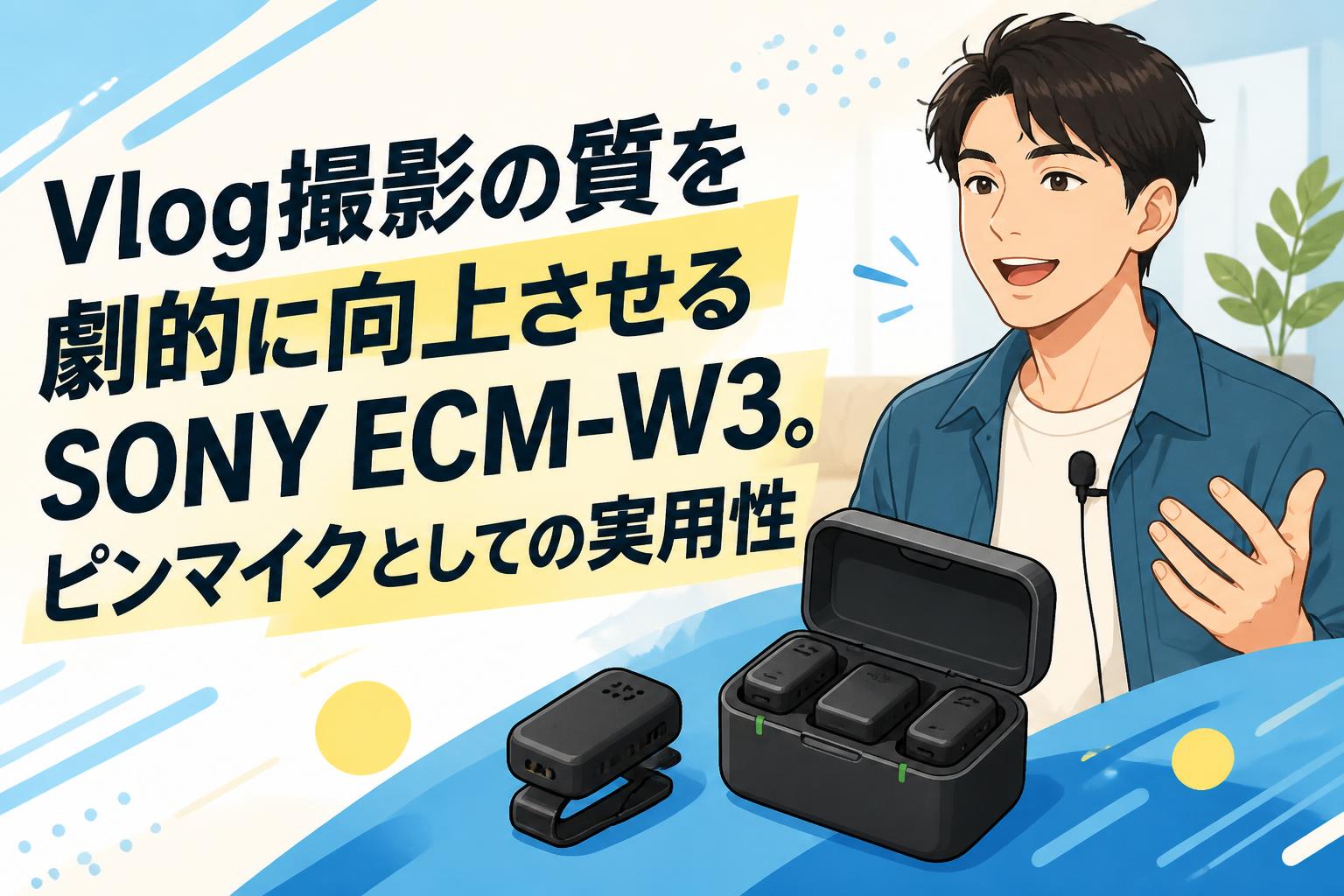 Vlog撮影の質を劇的に向上させるSONY ECM-W3。ピンマイクとしての実用性