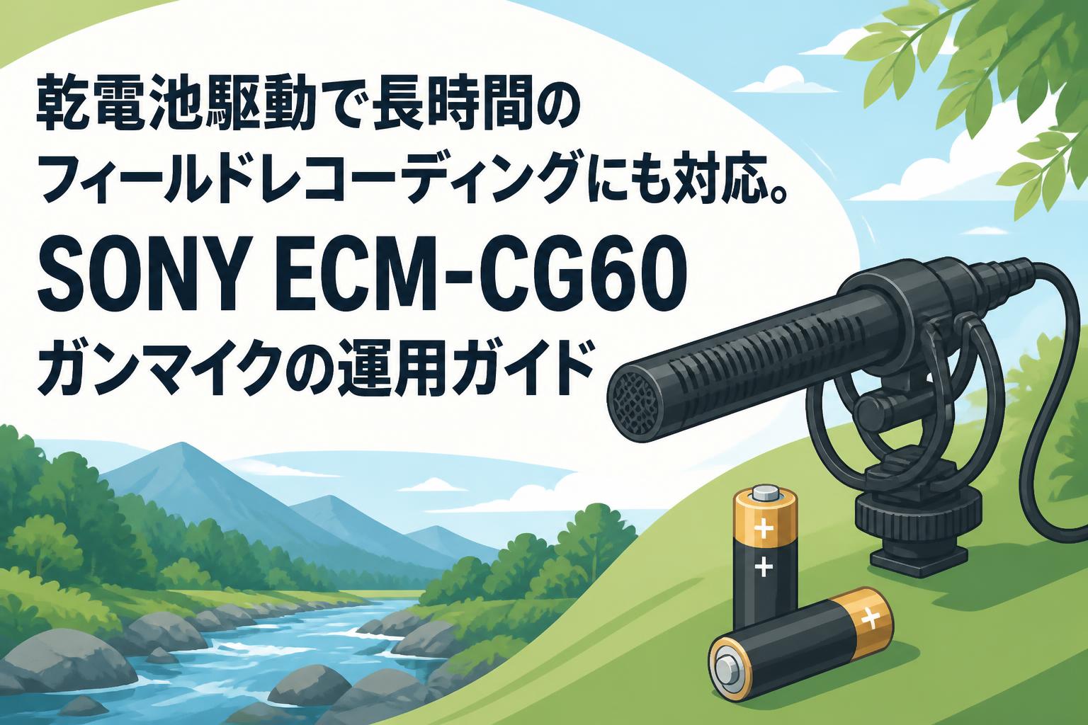 乾電池駆動で長時間のフィールドレコーディングにも対応。SONY ECM-CG60ガンマイクの運用ガイド