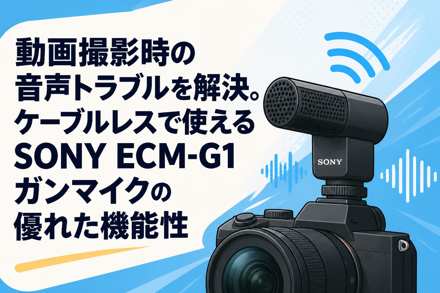 動画撮影時の音声トラブルを解決。ケーブルレスで使えるSONY ECM-G1ガンマイクの優れた機能性