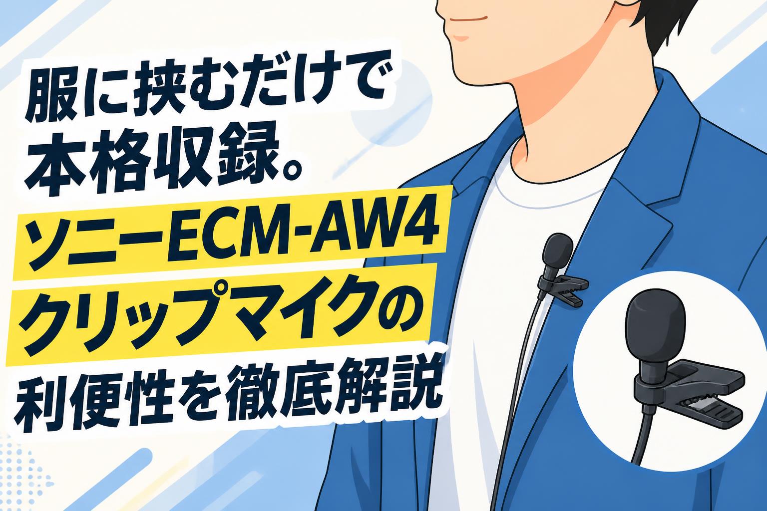 服に挟むだけで本格収録。ソニーECM-AW4クリップマイクの利便性を徹底解説