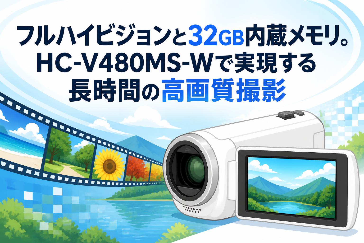 フルハイビジョンと32GB内蔵メモリ。HC-V480MS-Wで実現する長時間の高画質撮影