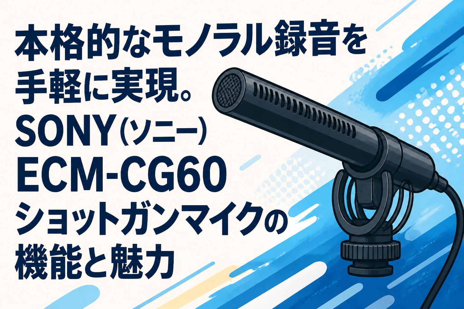 本格的なモノラル録音を手軽に実現。SONY（ソニー）ECM-CG60ショットガンマイクの機能と魅力