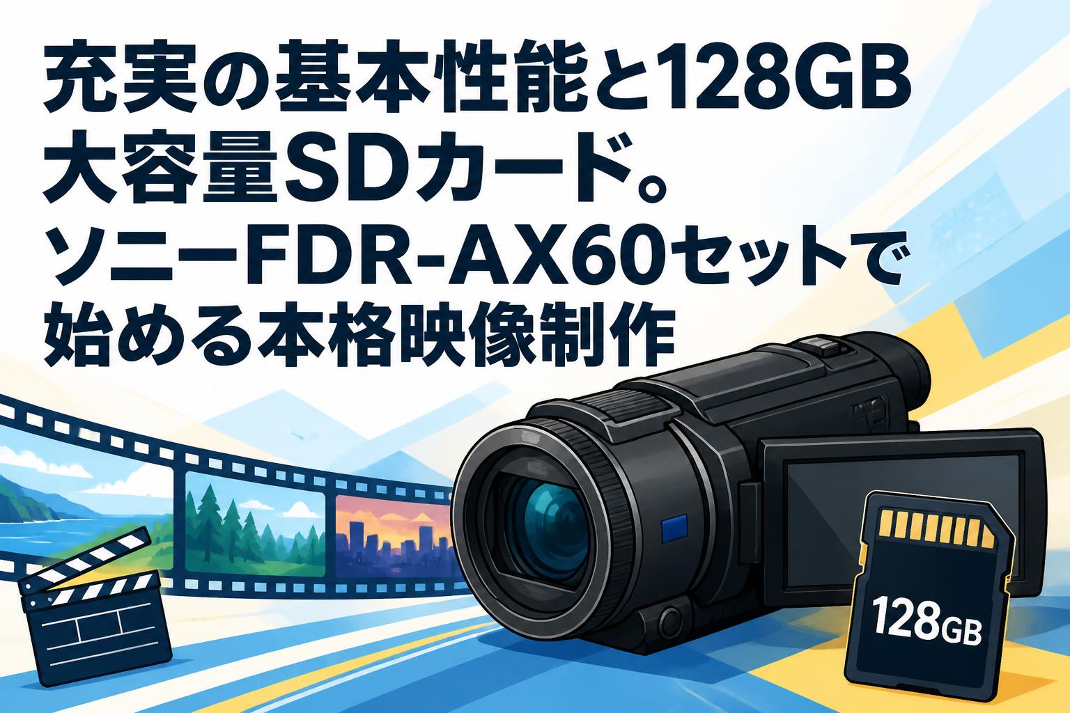 充実の基本性能と128GB大容量SDカード。ソニーFDR-AX60セットで始める本格映像制作
