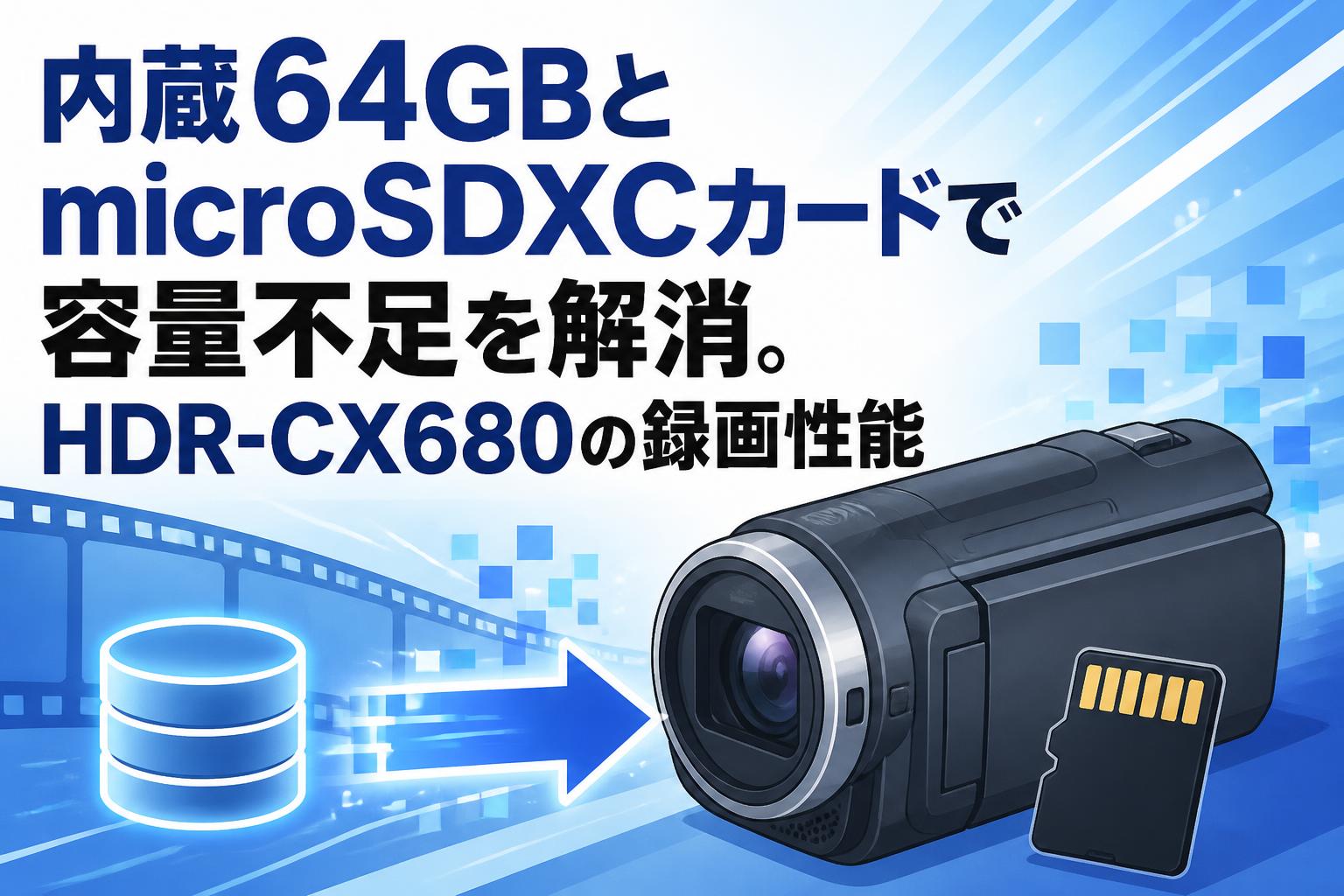 内蔵64GBとmicroSDXCカードで容量不足を解消。HDR-CX680の録画性能