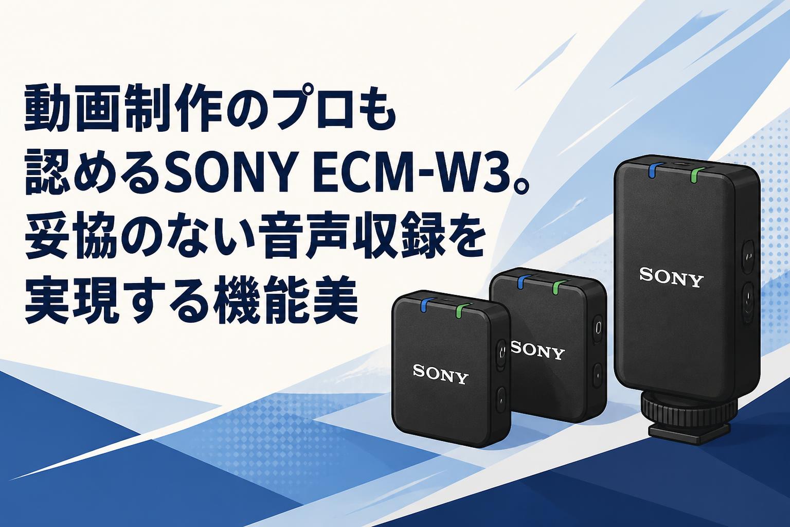 動画制作のプロも認めるSONY ECM-W3。妥協のない音声収録を実現する機能美