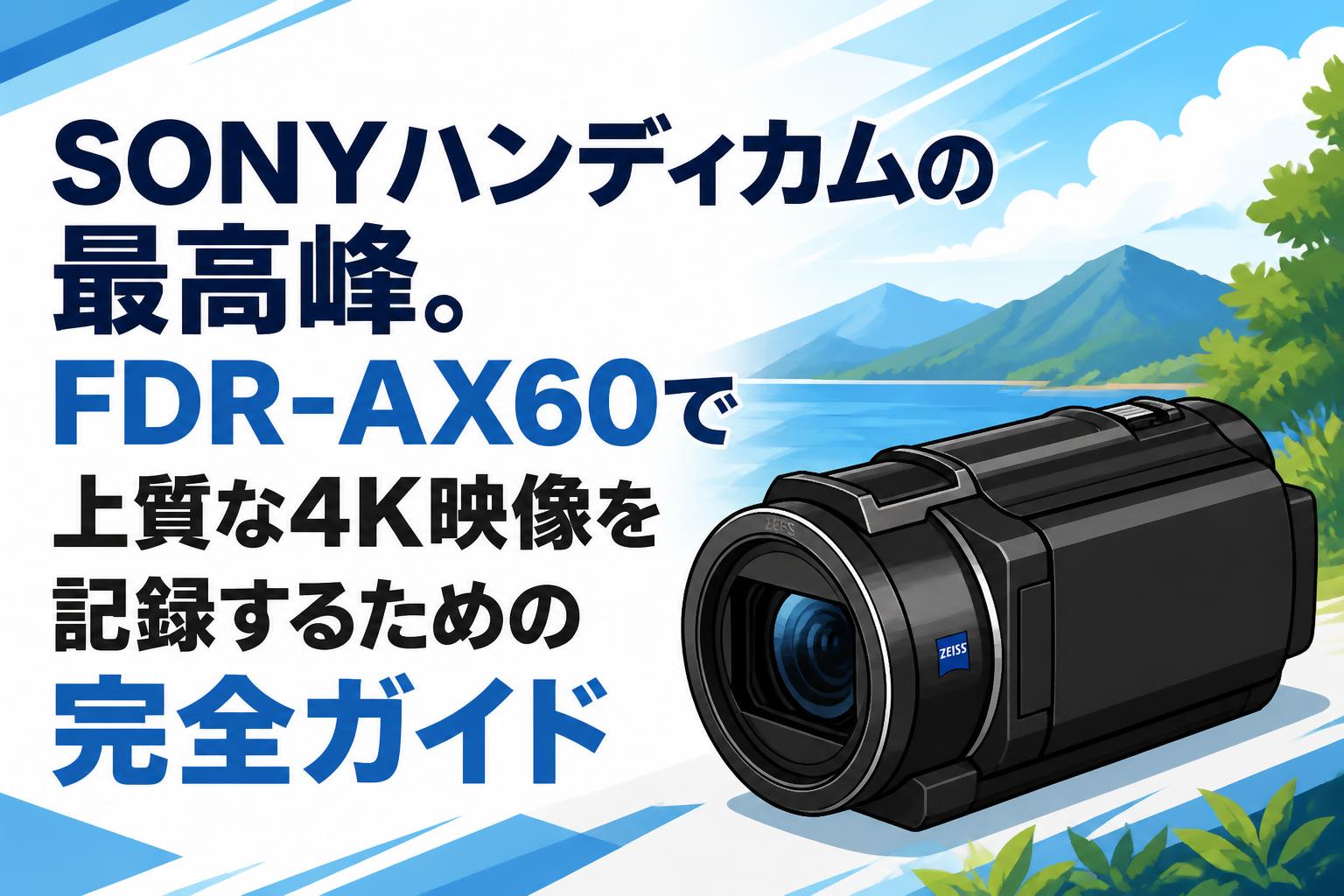SONYハンディカムの最高峰。FDR-AX60で上質な4K映像を記録するための完全ガイド