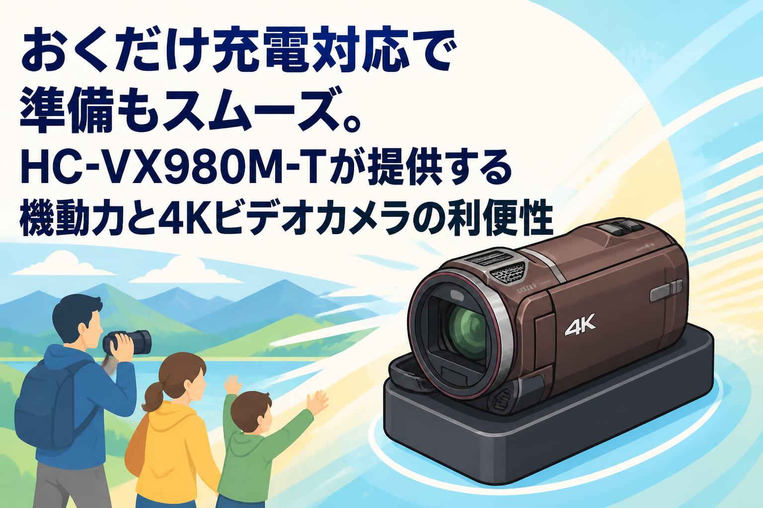 おくだけ充電対応で準備もスムーズ。HC-VX980M-Tが提供する機動力と4Kビデオカメラの利便性