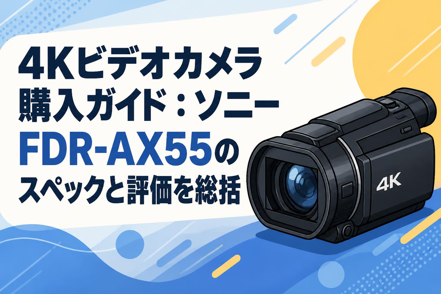 4Kビデオカメラ購入ガイド：ソニーFDR-AX55のスペックと評価を総括