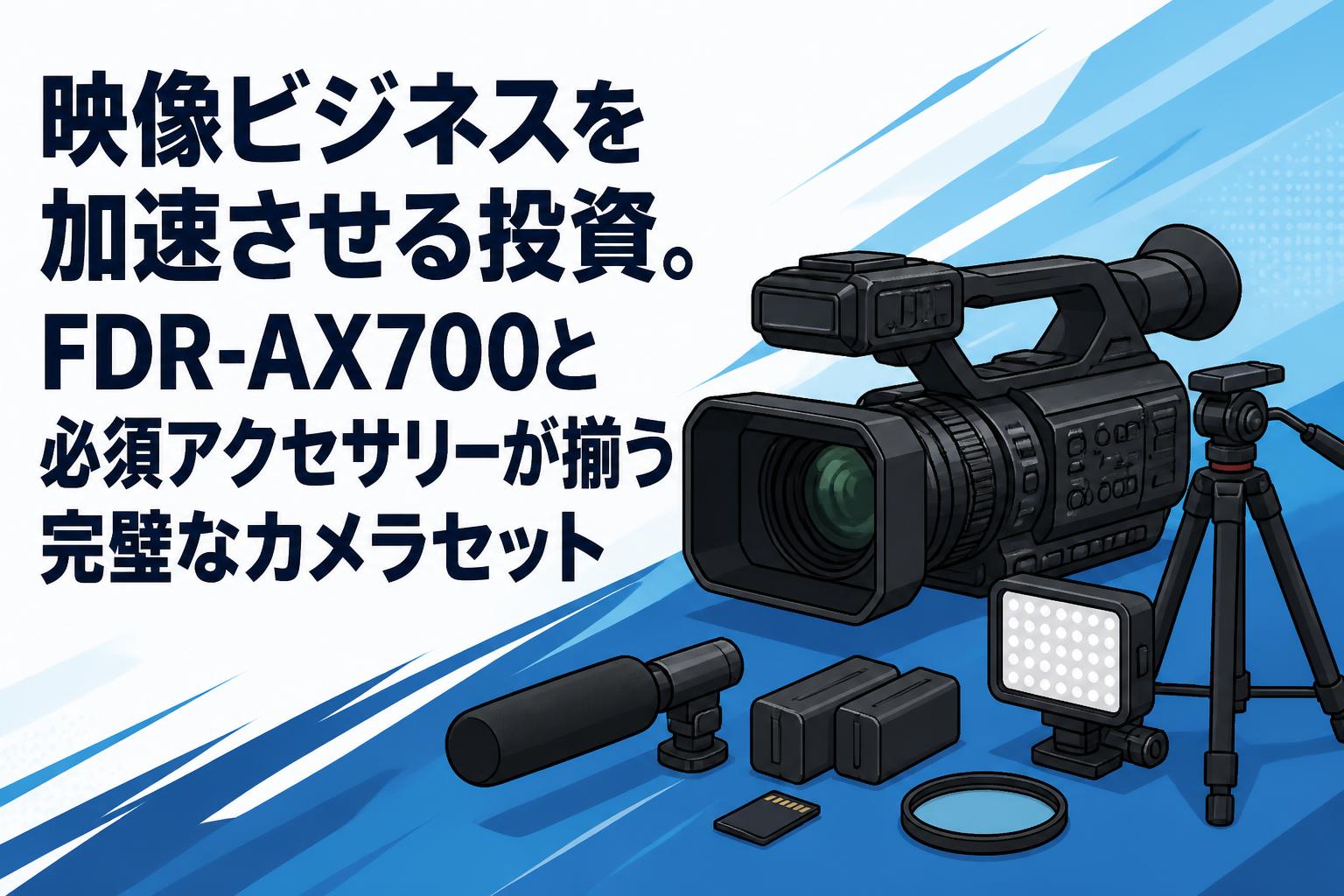 映像ビジネスを加速させる投資。FDR-AX700と必須アクセサリーが揃う完璧なカメラセット
