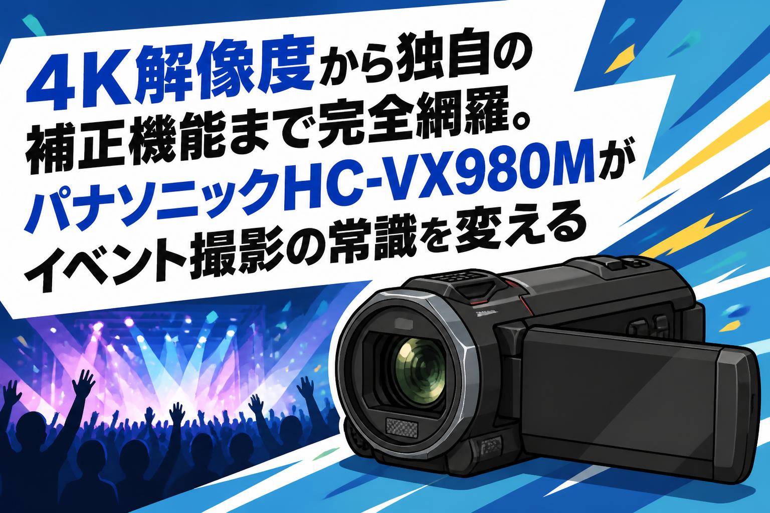 4K解像度から独自の補正機能まで完全網羅。パナソニックHC-VX980Mがイベント撮影の常識を変える