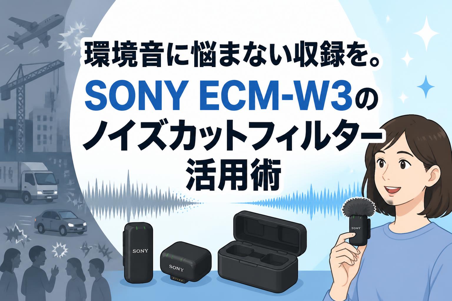 環境音に悩まない収録を。SONY ECM-W3のノイズカットフィルター活用術