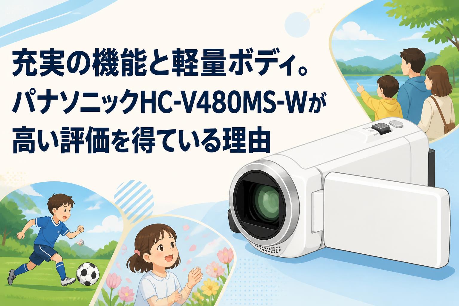充実の機能と軽量ボディ。パナソニックHC-V480MS-Wが高い評価を得ている理由