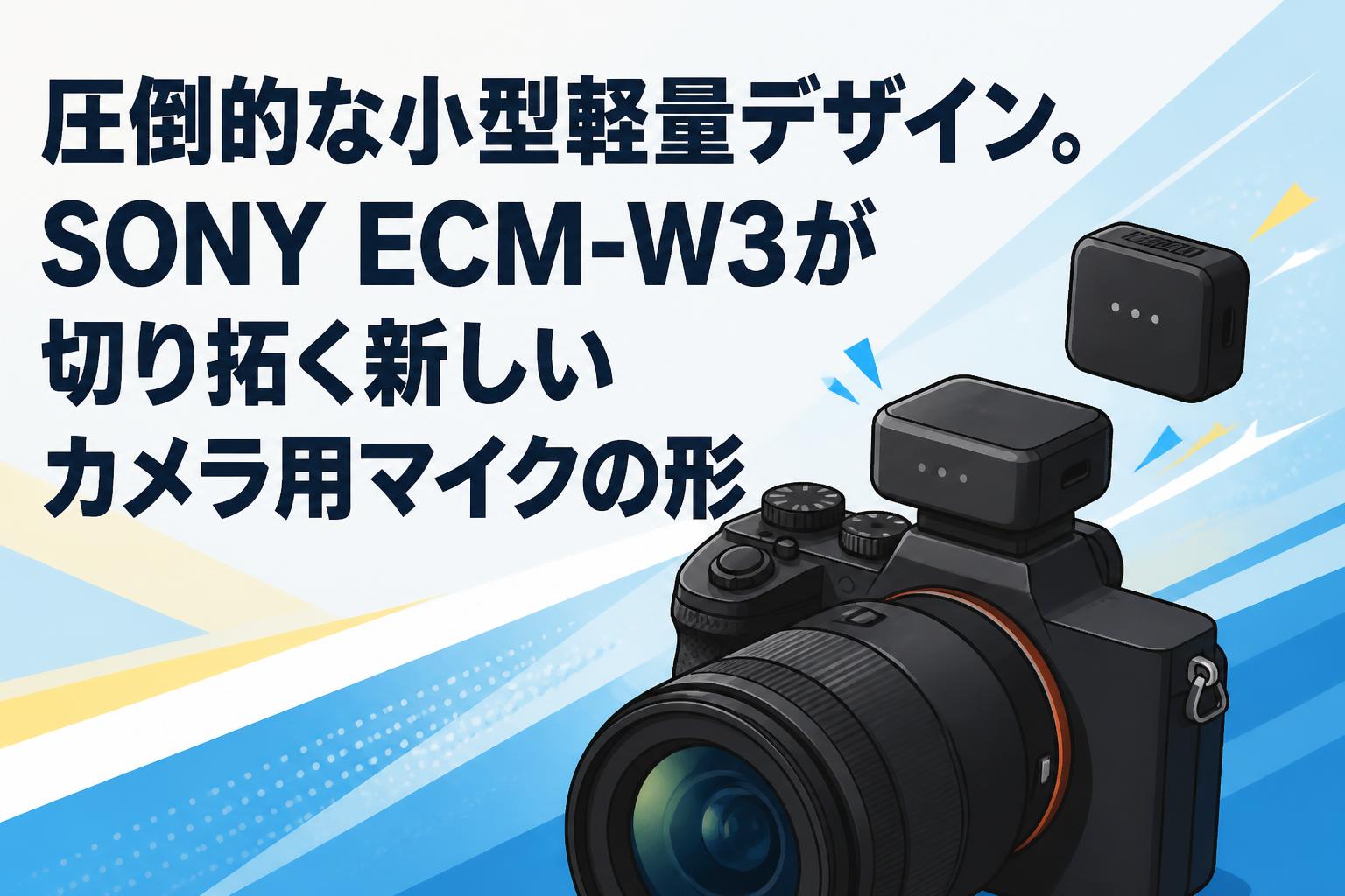 圧倒的な小型軽量デザイン。SONY ECM-W3が切り拓く新しいカメラ用マイクの形