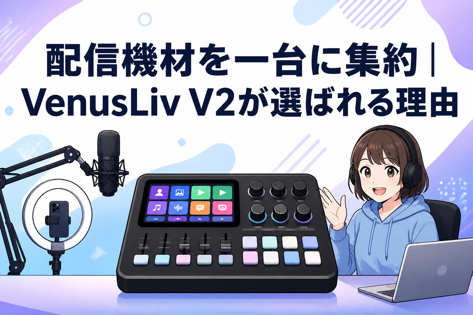 配信機材を一台に集約｜VenusLiv V2が選ばれる理由