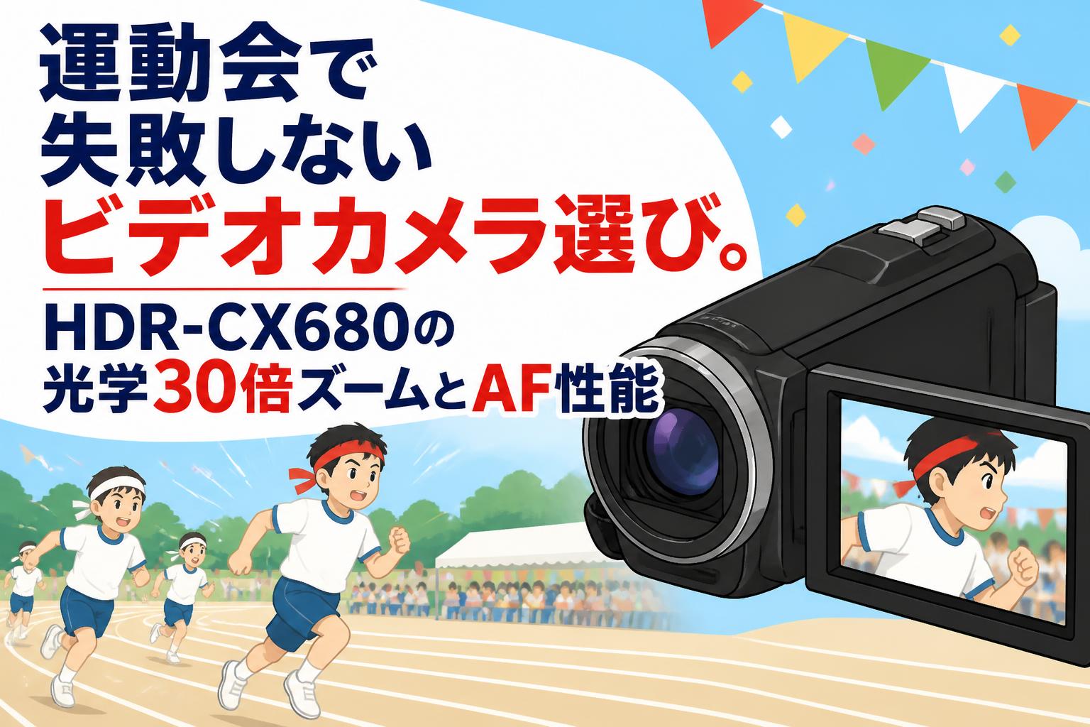 運動会で失敗しないビデオカメラ選び。HDR-CX680の光学30倍ズームとAF性能
