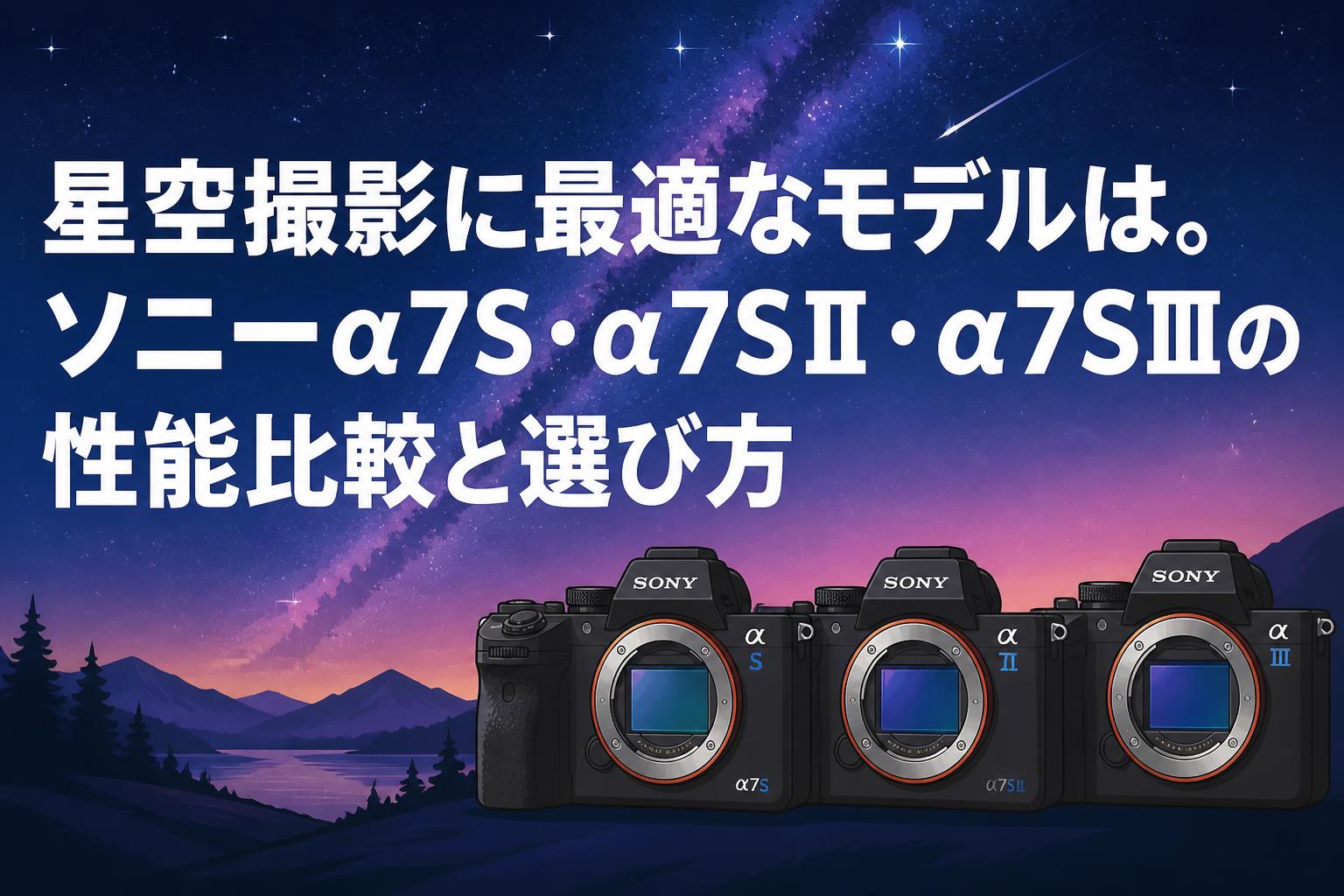 星空撮影に最適なモデルは。ソニーα7S・α7SⅡ・α7SⅢの性能比較と選び方
