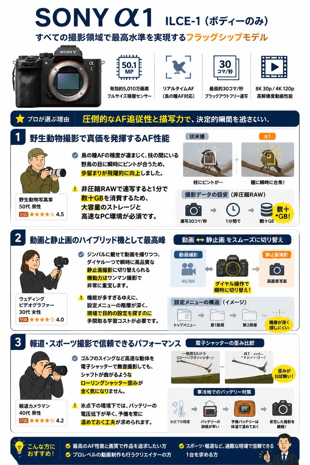 SONY α1 ILCE-1（ボディーのみ) インターネット上のお客様の声（評判）