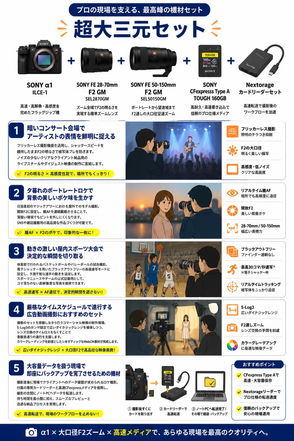 SONY &alpha;1 ILCE-1 / SONY FE 28-70mm F2 GM SEL2870GM / SONY FE 50-150mm F2 GM SEL50150GM（超大三元セット）/ SONY &hellip;