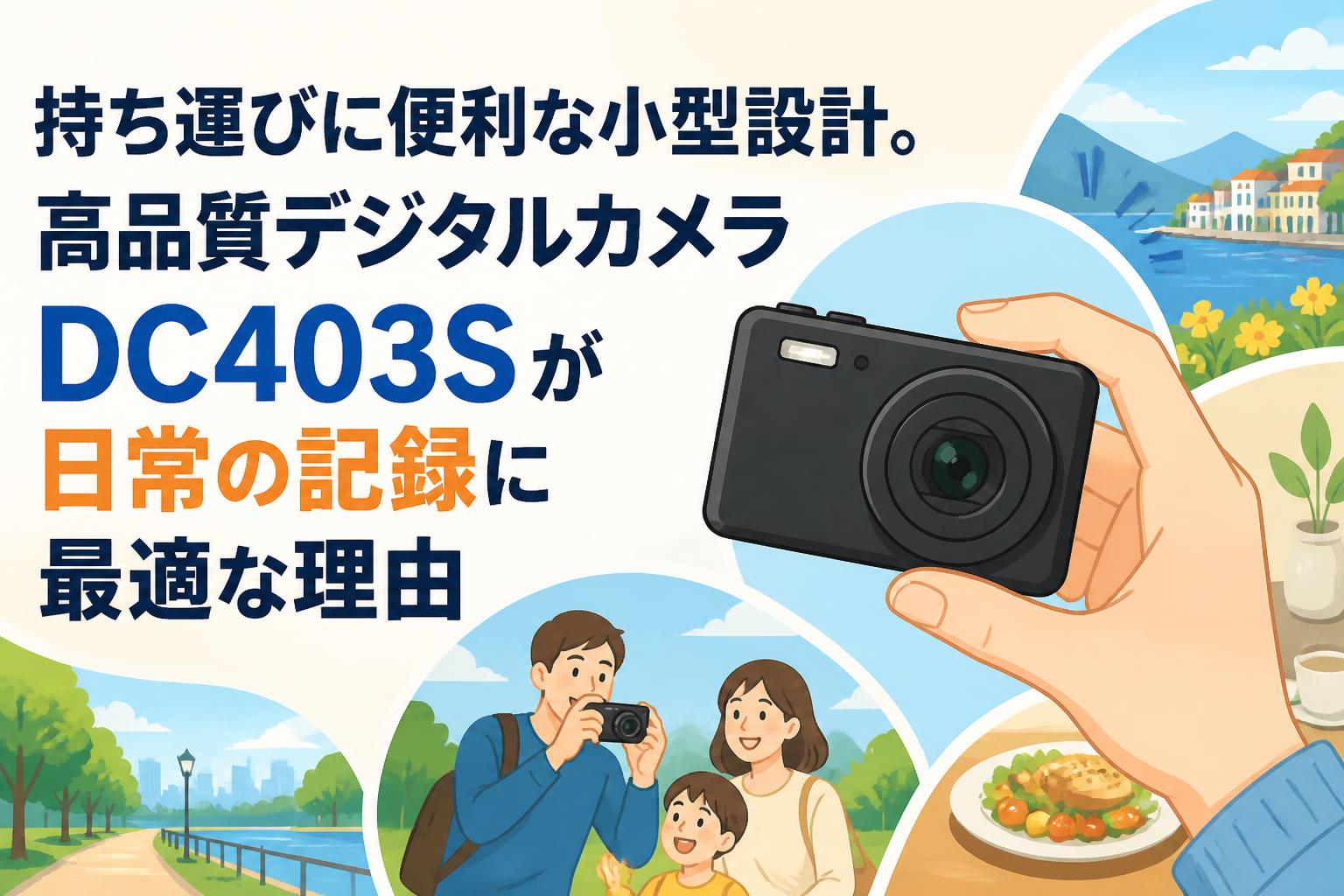 持ち運びに便利な小型設計。高品質デジタルカメラDC403Sが日常の記録に最適な理由