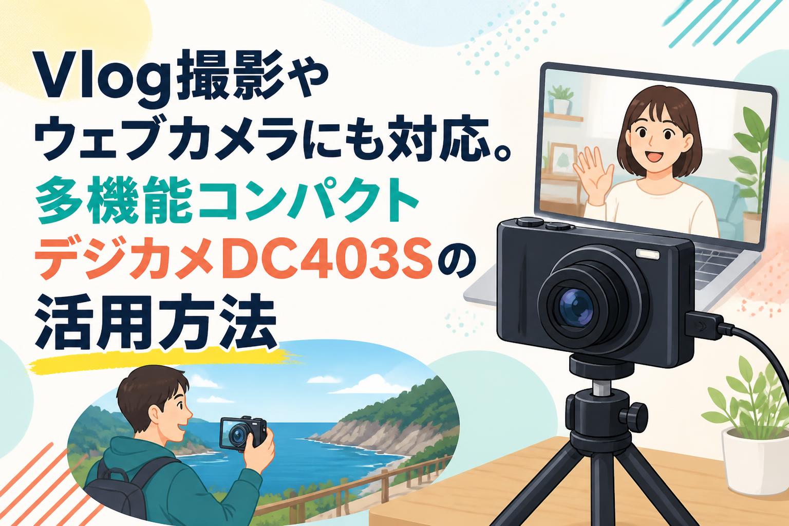 Vlog撮影やウェブカメラにも対応。多機能コンパクトデジカメDC403Sの活用方法