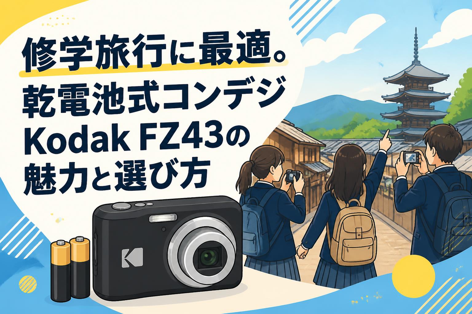修学旅行に最適。乾電池式コンデジKodak FZ43の魅力と選び方